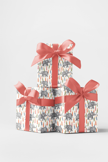 Elephant Birthday Bash - London Penny Gift Wrap